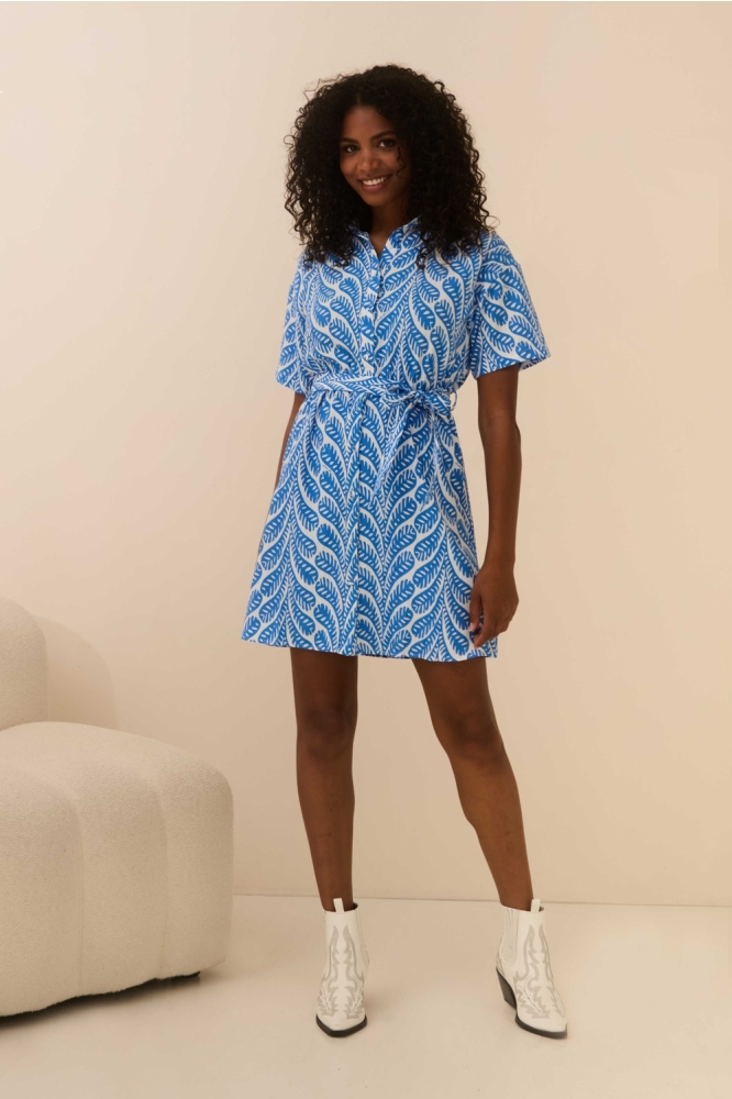 DRESS SIENNA QC23 808 lofty leaves print